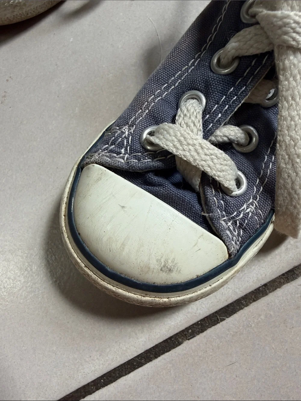 Converse Kids Navy Canvas Sneakers with White Toe Caps